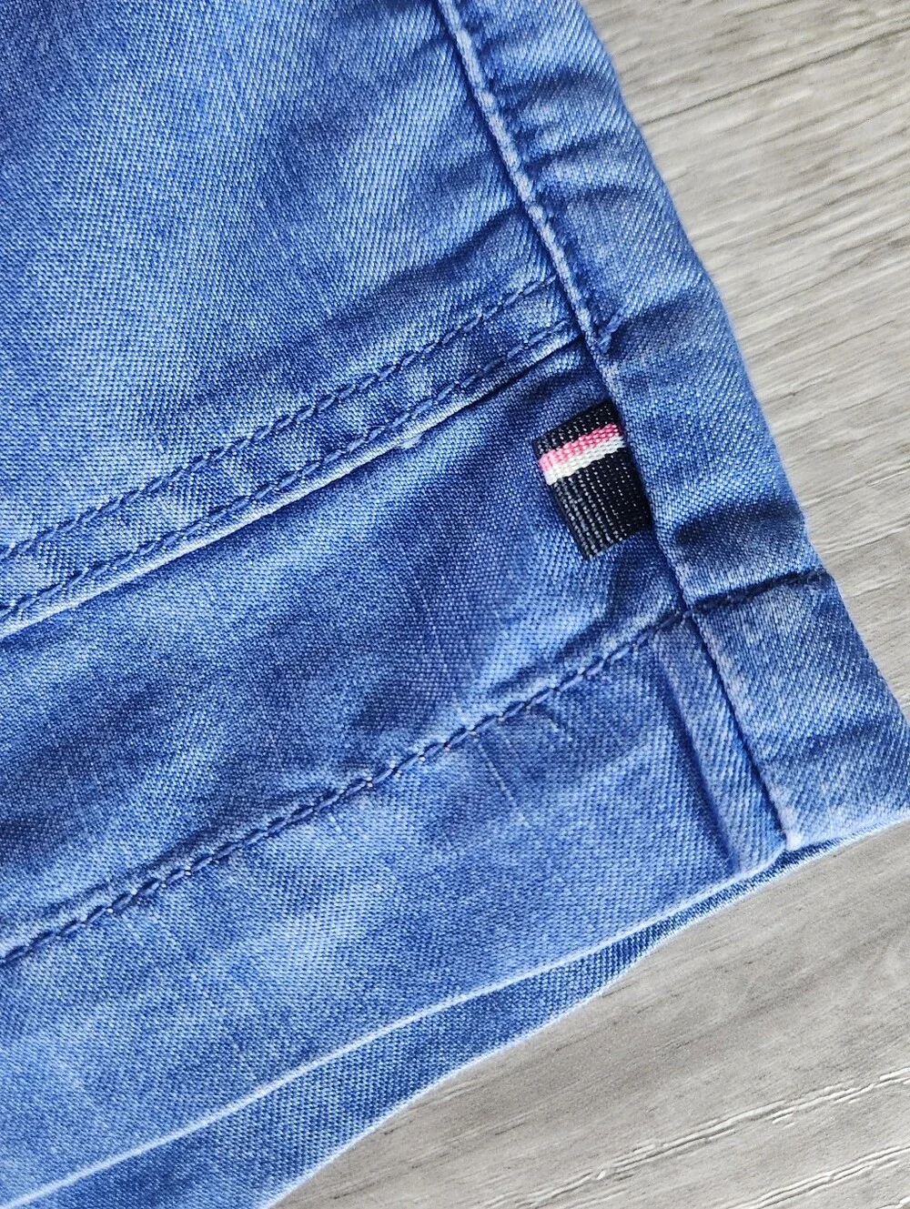 Vintage Tommy Hilfiger Girl’s Chambray Denim Overalls Patchwork Medium 8/10